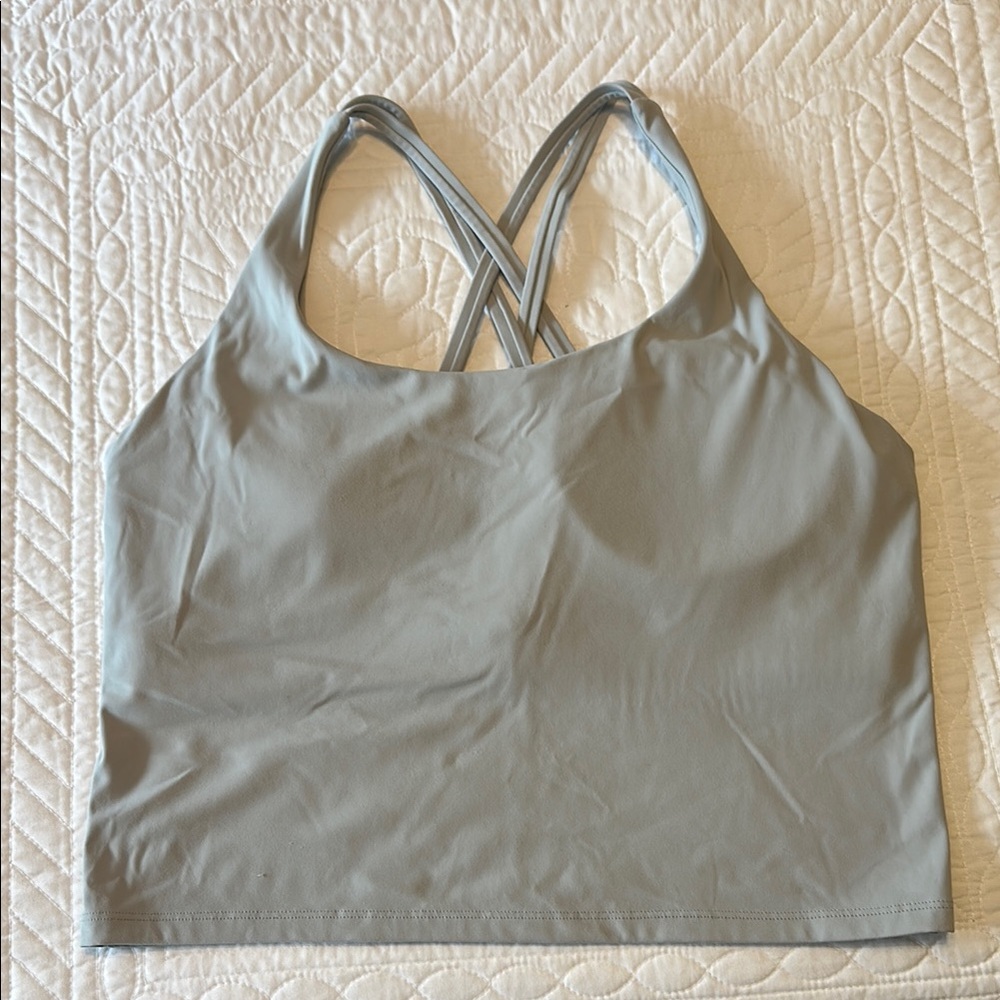 Women's Pastel Sage Cross-Back Sports Tank